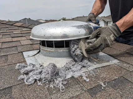 Cleaning Dryer Vent On Roof in Wilton